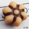Imitate Wood Acrylic Beads, Flower, 10x10x7mm, Hole:3mm, Sold by Bag