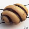 Imitate Wood Acrylic Beads, Fluted Oval, 9x12mm, Hole:2mm, Sold by Bag