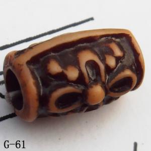 Imitate Wood Acrylic Beads, Tube, 10x7mm, Hole:3mm, Sold by Bag
