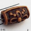 Imitate Wood Acrylic Beads, Tube, 10x7mm, Hole:3mm, Sold by Bag