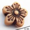 Imitate Wood Acrylic Beads, Flower, 15x15x6mm, Hole:2mm, Sold by Bag