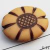 Imitate Wood Acrylic Beads, Flat Oval, 25x20x7mm, Hole:3mm, Sold by Bag