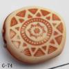 Imitate Wood Acrylic Beads, 18x16x5mm, Hole:2mm, Sold by Bag