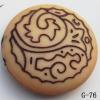 Imitate Wood Acrylic Beads, Coin, 25x25x8mm, Hole:1.5mm, Sold by Bag