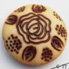 Imitate Wood Acrylic Beads, Flat Round, 29x29x9mm, Hole:2.5mm, Sold by Bag