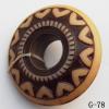 Imitate Wood Acrylic Beads, Rondelle, 24x24x8mm, Hole:7mm, Sold by Bag