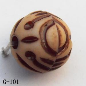 Imitate Wood Acrylic Beads, Round, 10mm, Hole:1.5mm, Sold by Bag