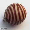 Imitate Wood Acrylic Beads, Fluted Round, 9mm, Hole:1.5mm, Sold by Bag
