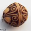 Imitate Wood Acrylic Beads, Bicone, 12x12mm, Hole:2mm, Sold by Bag