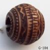 Imitate Wood Acrylic Beads, Round, 11x11mm, Hole:3.5mm, Sold by Bag