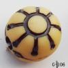 Imitate Wood Acrylic Beads, Flat Round, 12x12x10mm, Hole:2.5mm, Sold by Bag