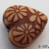 Imitate Wood Acrylic Beads, Heart, 13x13x8mm, Hole:1.5mm, Sold by Bag