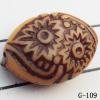 Imitate Wood Acrylic Beads, Horse eye, 12x9x6mm, Hole:1mm, Sold by Bag