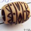 Imitate Wood Acrylic Beads, Drum, 10x10mm, Hole:4mm, Sold by Bag