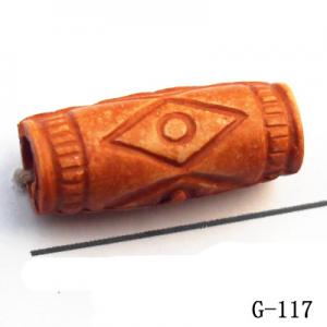 Imitate Wood Acrylic Beads, Tube, 15x7mm, Hole:3mm, Sold by Bag