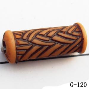 Imitate Wood Acrylic Beads, Tube, 16x6mm, Hole:2mm, Sold by Bag