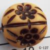 Imitate Wood Acrylic Beads, Flat Round, 12x12x6mm, Hole:2mm, Sold by Bag