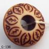 Imitate Wood Acrylic Beads, Rondelle, 14x14x6mm, Hole:4mm, Sold by Bag