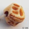 Imitate Wood Acrylic Beads, Faceted Round, 9x9mm, Hole:1.5mm, Sold by Bag