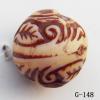 Imitate Wood Acrylic Beads, Round, 12x12mm, Hole:1mm, Sold by Bag