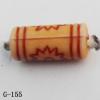 Imitate Wood Acrylic Beads, Tube, 11x5mm, Hole:1mm, Sold by Bag
