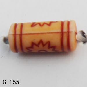 Imitate Wood Acrylic Beads, Tube, 11x5mm, Hole:1mm, Sold by Bag