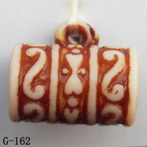 Imitate Wood Acrylic Beads, Tube, 12x10x5mm, Hole:1mm, Sold by Bag