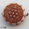 Imitate Wood Acrylic Beads, Coin, 15x15x6mm, Hole:1mm, Sold by Bag