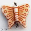 Imitate Wood Acrylic Beads, Butterfly, 15x13mm, Hole:1mm, Sold by Bag