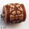 Imitate Wood Acrylic Beads, Column, 10x10mm, Hole:3mm, Sold by Bag