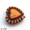 Imitate Wood Acrylic Beads, Heart, 7x8mm, Hole:1mm, Sold by Bag