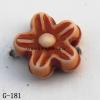 Imitate Wood Acrylic Beads, Flower, 6mm, Hole:1mm, Sold by Bag