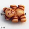 Imitate Wood Acrylic Beads, Bear, 9x8mm, Hole:1mm, Sold by Bag