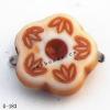 Imitate Wood Acrylic Beads, Twist, 8mm, Hole:1mm, Sold by Bag