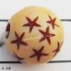 Imitate Wood Acrylic Beads, Round, 8mm, Hole:1.5mm, Sold by Bag