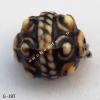 Imitate Wood Acrylic Beads, 10x9mm, Hole:1mm, Sold by Bag