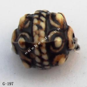 Imitate Wood Acrylic Beads, 10x9mm, Hole:1mm, Sold by Bag