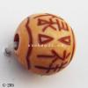 Imitate Wood Acrylic Beads, Round, 10mm, Hole:2mm, Sold by Bag