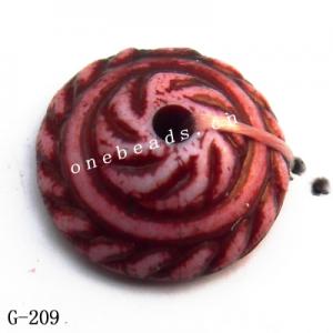 Imitate Wood Acrylic Beads, Coin, 11x11x4mm, Hole:1mm, Sold by Bag