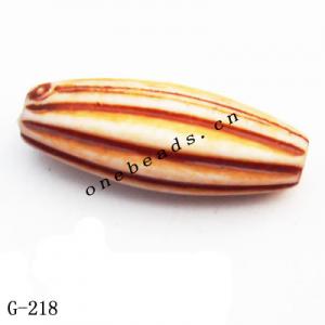 Imitate Wood Acrylic Beads, Tube, 19x7mm, Hole:1mm, Sold by Bag