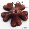 Imitate Wood Acrylic Beads, Flower, 16mm, Hole:1mm, Sold by Bag
