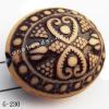 Imitate Wood Acrylic Beads, Flat Oval, 21x18x13mm, Hole:2.5mm, Sold by Bag
