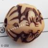 Imitate Wood Acrylic Beads, Round, 16x16mm, Hole:3mm, Sold by Bag