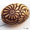 Imitate Wood Acrylic Beads, Oval, 24x19mm, Hole:3mm, Sold by Bag