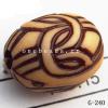Imitate Wood Acrylic Beads, Oval, 17x14mm, Hole:3mm, Sold by Bag
