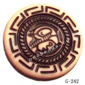 Imitate Wood Acrylic Beads, Coin, 23x23x5mm, Hole:2mm, Sold by Bag