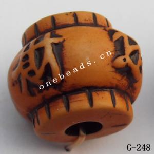 Imitate Wood Acrylic Beads, Fat Bottle, 16x13mm, Hole:4mm, Sold by Bag