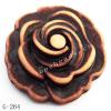 Imitate Wood Acrylic Beads, Flower, 35x35x11mm, Hole:1mm, Sold by Bag