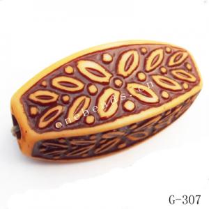 Imitate Wood Acrylic Beads, Tube, 20x13mm, Hole:3.5mm, Sold by Bag