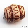 Imitate Wood Acrylic Beads, Oval, 13x15mm, Hole:3.5mm, Sold by Bag